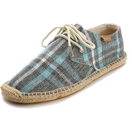 Alexis Leroy Canvas mit Karomuster Herren Espadrilles Blau 41 EU / 7 UK