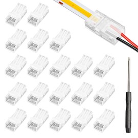2 Pin 8 mm LED Strip Connectors RGB LED Light Strip Connectors with Screwdriver Waterproof LED Adapter Connectors for Strip Light Unwired Gapless Track Connector 5V 12V 24V