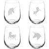 MIP Set of 4 Wine Glass Gift Unicorn Collection (17