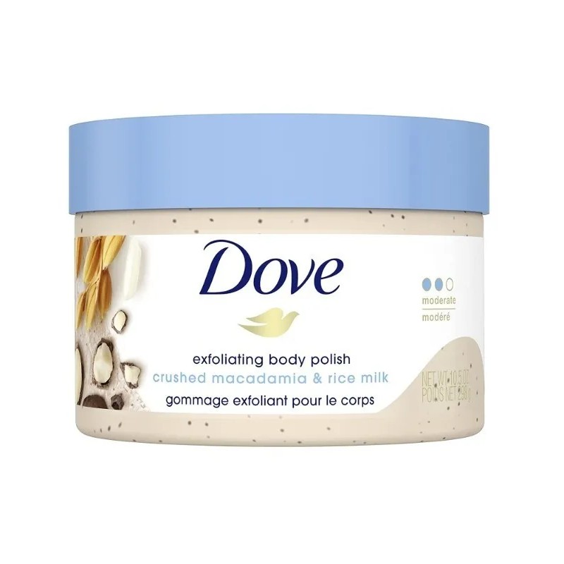 Dove Exfoliante Corporal Leche de Macadamia y Arroz, 298g