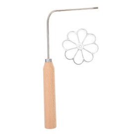 Lurrose Bunuelos Mould with Handle Rosette Timbale Iron Set Waffle Moulds for Cooking Fried Housewares for Baking in the Kitchen Flower Shape