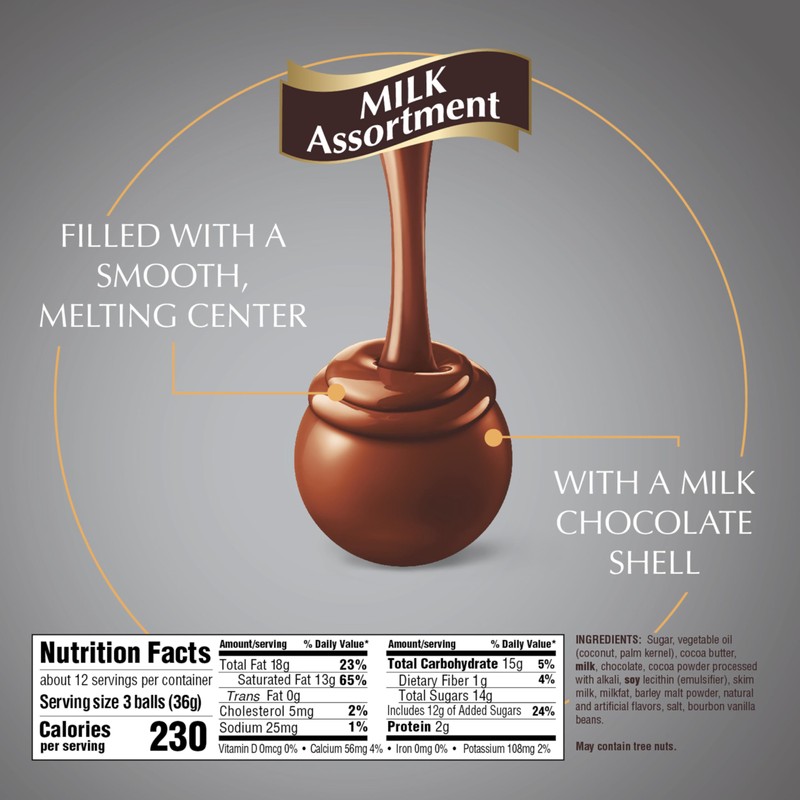 Lindt LINDOR Milk Assorted Chocolate Candy Truffles, Chocolate Candy with