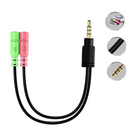 3.5mm Adapter Cable, Y Junction Jack Connector Cable, 3 Pole Female x 2-4 Male Gaming Headset Microphone Convert Y Splitter Jack Connector Cable Earphone Microphone Distribution Cable Component Cable