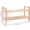 vidaXL Solid Walnut Wood Shoe Rack - 27.2"x10.2"x15.7" Beige 2