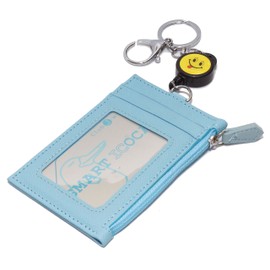 KOYOKOMA Pass Case, IC Card Case, Commuter Pass Case, Nico-chan Mark, Extendable, Key Reel, Key Chain, Includes Key Chain, For Work or School Commutes, Coin Pocket