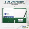 10 Pack Two Pocket Folders, Green, Strong Thick Paper Folders,