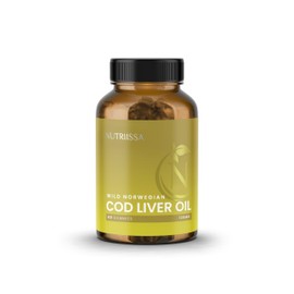 Nutriissa Organic Cod Liver Oil – Fish Oil Gummies Rich in Omega-3, EPA, DHA – EPEB Certified for Purity & Potency - 60 Lemon Flavored Gummies