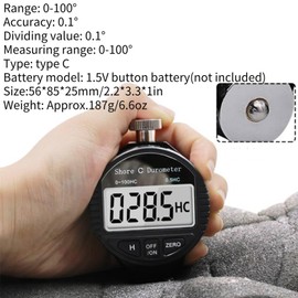 Durometer Meter, Lee Lead Hardness Tester, Digital 100HD C Durometer Shore Rubber Hardness Tester LCD Display Meter