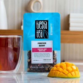 Tiesta Tea - Forever Berry Tea, Loose Leaf, Tropical Açaí White Tea, Premium Low Caffeine Tea Blend, Make Hot or Iced & Up to 25 Cups, 2 oz Resealable Pouch