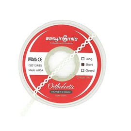 Easyinsmile® Dental Rubber Bands Orthodontic Chains Elastic Braces Power Chain (White, Short)