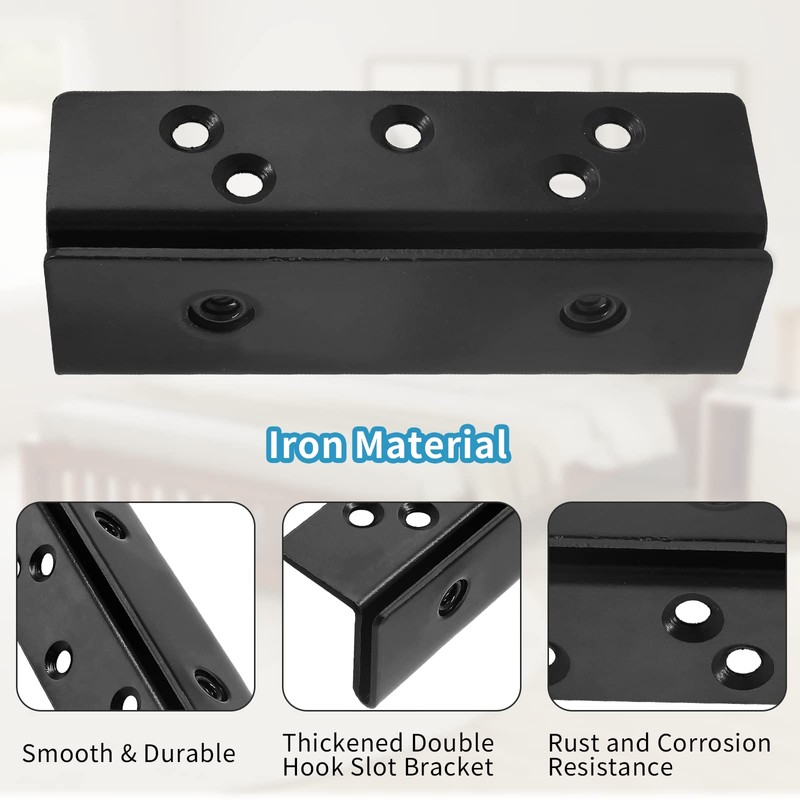 Biaungdo 2 Pcs Bed Frame Bed Post Double Hook Slot