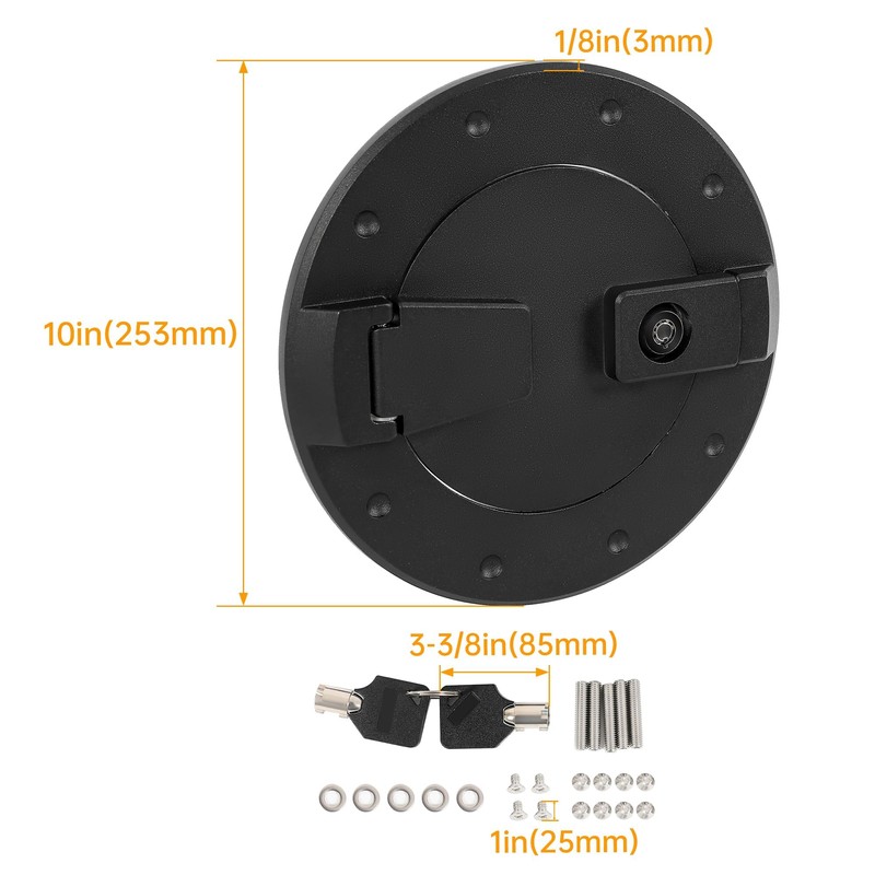 HECASA Locking Fuel Door Compatible with 2003-2009 Hummer H2 SUV