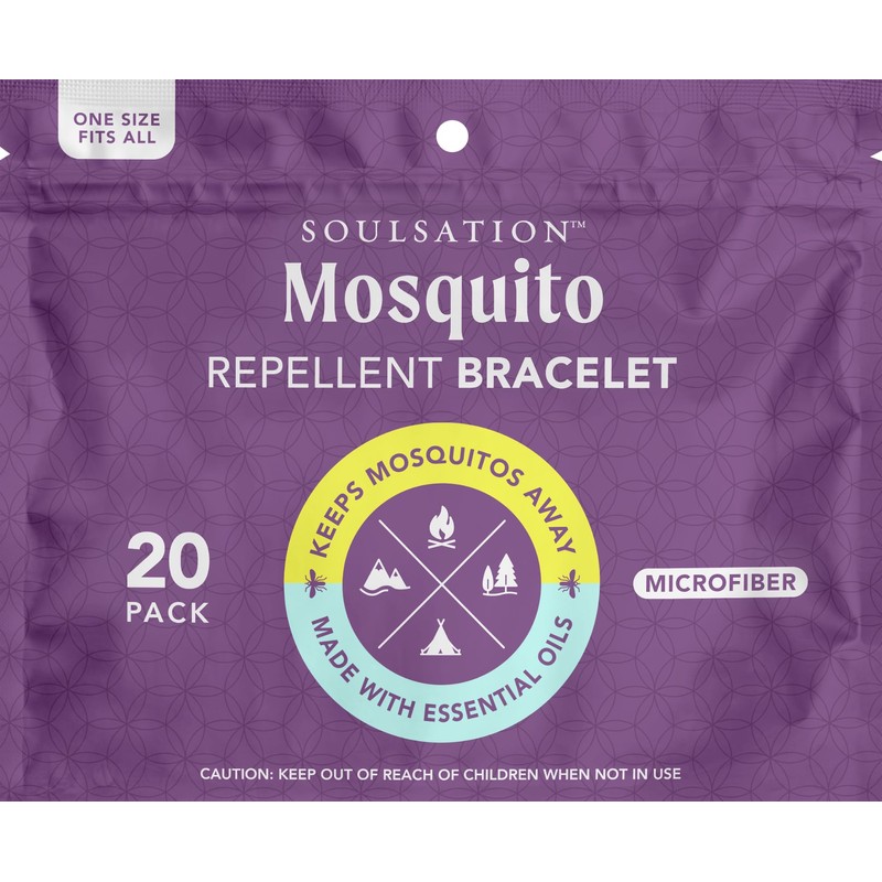 Soulsation 20 Pack Mosquito Repellent Bracelets Microfiber - for Kids
