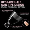 UNA GELLA Almond Gel Nail Tips Short: Half Cover Almond