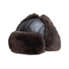 MGGMOKAY Aviator Hat Genuine Shearling Leather Aviator Cap Warm Russian