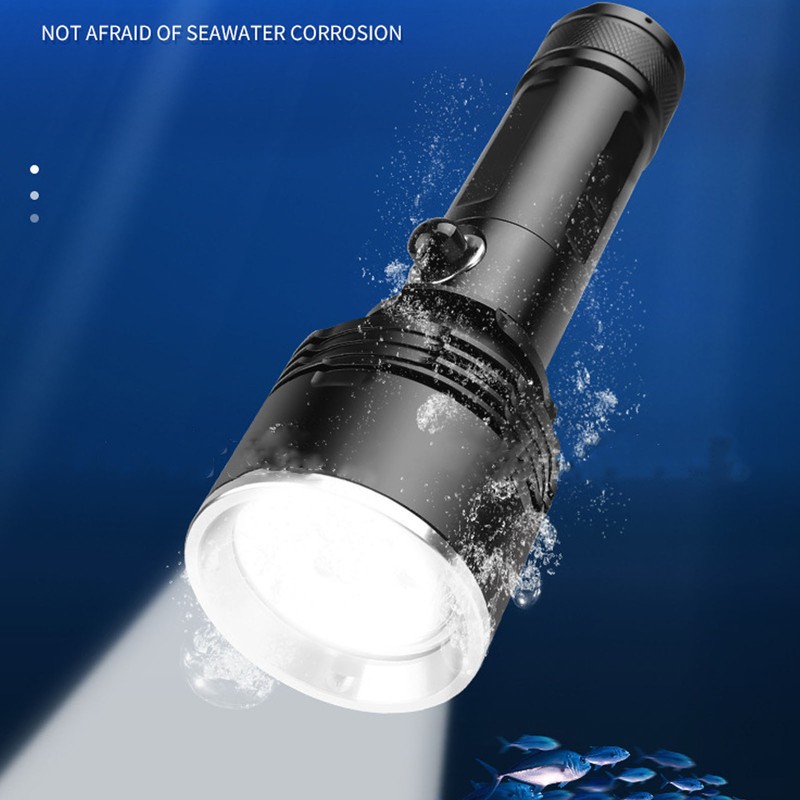Diving Flashlight Magnetic Switch Aluminum Alloy IPX8 Waterproof 1500LM Strong