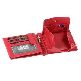 Men's and Women's wallet horizontal format LEAS, Genuine Leather, cherry - ''LEAS Special Edition''