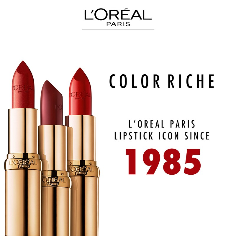 L'Oréal Paris Color Riche Satin Smooth Lipstick, Moisturising Pure Pigment