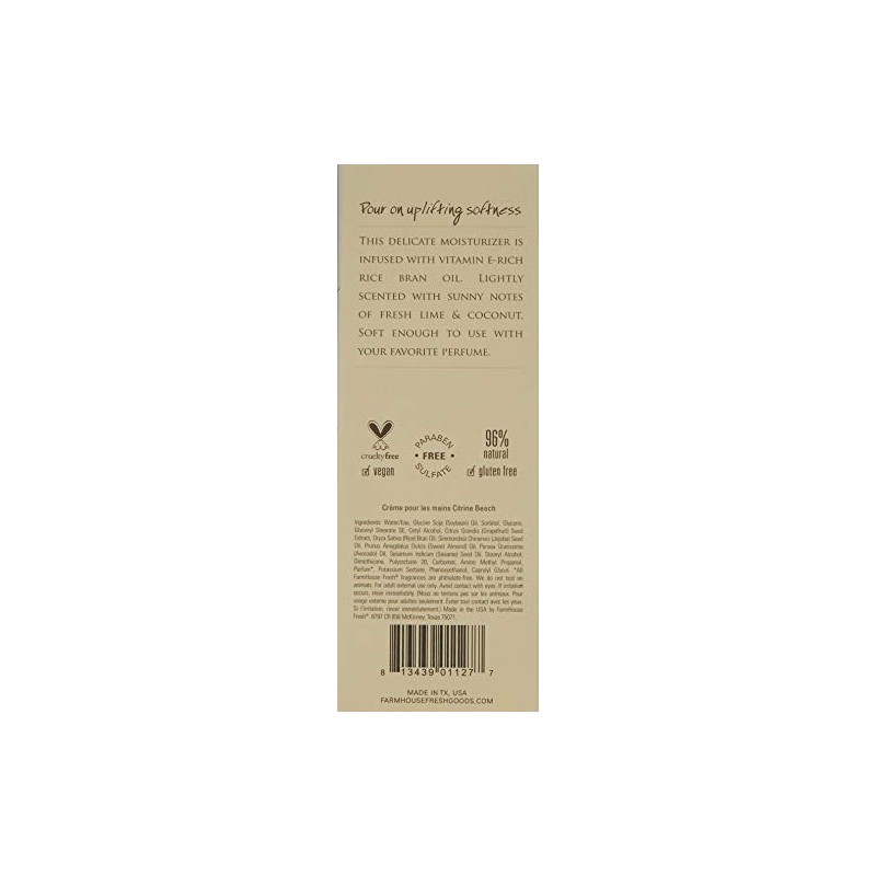FarmHouse Fresh Citrine Beach Body Milk Hand Cream, 2.4 Ounce