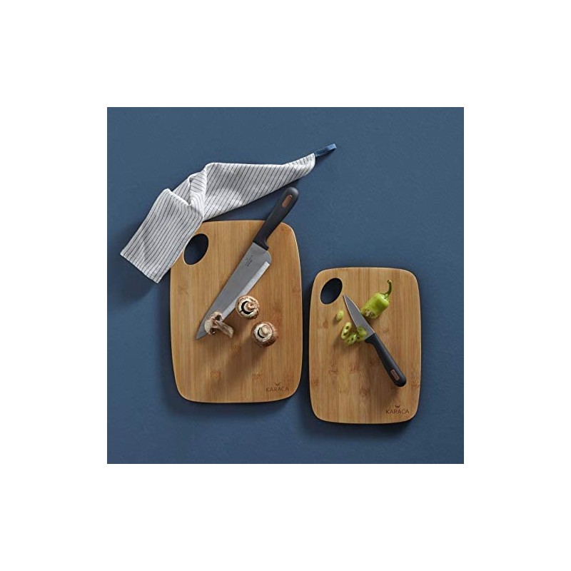 Karaca Karya Bamboo Chopping Board Set, 2 Piece, Kitchen Cutting