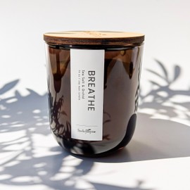 Sacksy Thyme Sea Salt & Orchid 14 oz Glass Jar Candle - Home Fragrance, Aromatherapy, Yoga, Meditation, Relaxation, 70+ Hour Burn Time