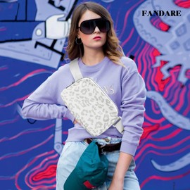 FANDARE Crossbody Fanny Pack for Women Men Waist Packs Belt Bag Bum Sling Bag for Enjoy Sports Festival Workout Traveling Running Workout Dog Walking Outdoors Hands-Free Wallets Waist Pack Phone Bag