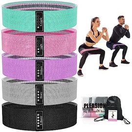 Bandas de resistencia de tela para entrenar, bandas de 5 niveles para mujeres y hombres, bandas de entrenamiento de tela para ejercicios de