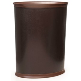 Made in USA 5-Gallon Brown Sleek and Stylish Vinyl Waste Basket (10.25” X 12.5”)