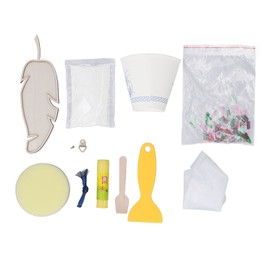 DIY Mosaic Tiles Multipurpose Hand Crafted Innovative Feather Shape Mosaic Tiles Kit for Crafts for Adults Kids Green