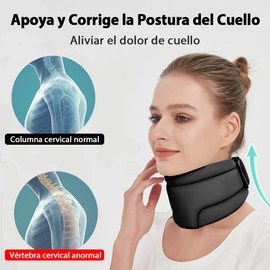 BILIBON Cervicorrect Collarín Ajustable, Collarín Cervical Suave, Utilizado para Apoyar el Cuello, Aliviar el Dolor y Presión Cervical, Adecuado para Dormitar, Anti Ronquidos, Apnea del Sueño (Negro)