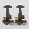VANCOCO Angled Traditional Radiator Valve (Pair) - Traditional Chrome Radiator