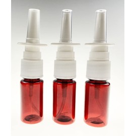 ericotry 12PCS 20ml Refillable Amber Plastic Fine Mist Nasal Spray Bottles Sprayer Jar Pot Container for Perfumes Essential Oils Colloidal Silver Saline