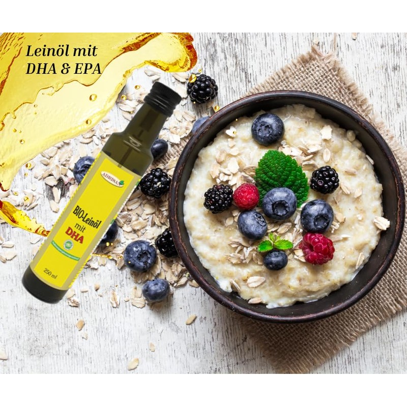 Adrisan Linseed Oil Organic * with DHA 250ML – Dietary Supplement