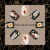 Square Press on Nails Short Fake Nails Full Cover Glossy