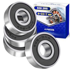 4 Stück Kugellager 608 2RS für Motor mit der Größe 8 x 22 x 7 mm. MONTERAL