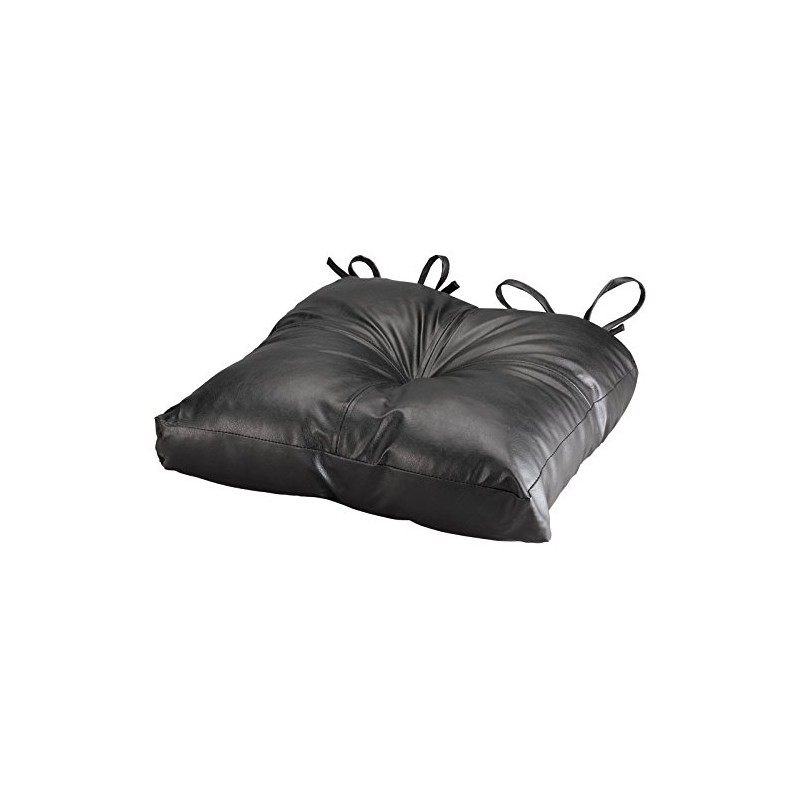 Faux Leather Chair Pad - Black