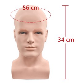 Davinona Male Mannequin Head Professional Manikin Head for Display Wigs Hats Headphone Mask Sunglasses Jewelry and Scravat Display Stand (Skin Color)