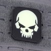 3D Rubber Patch Skull Badge Glow in the Dark Glow