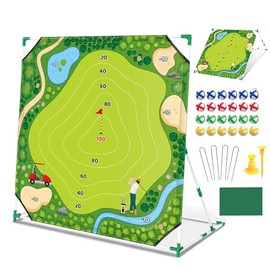 Mostop Golf Chipping Game Set: Indoor Outdoor Golf Target Game Set Includes 24 Balls, Scoreboard, Club, Carrying Bag, 2 Adjustable Angles, Fun Family Outdoor Toys for Kids Teens Adults