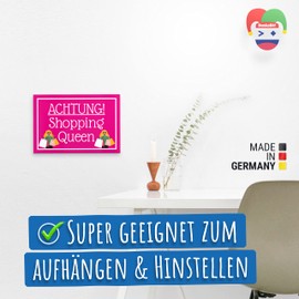DankeDir! Shopping Queen - Schild 30 x 20 cm - Geschenkidee Partydeko Geburtstagskarte Geburtstagsdeko - Freundin Geschenk Frauen Geburtstagsgeschenk Geburtstag