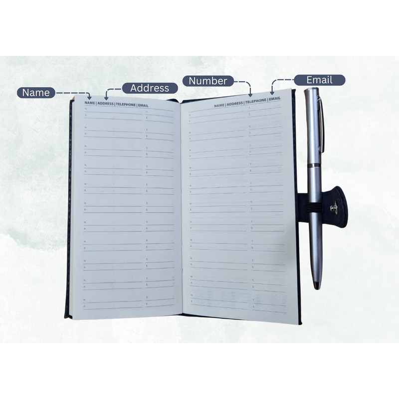 BESTUS - 2025 Slim Diary with Pen, Week to View,