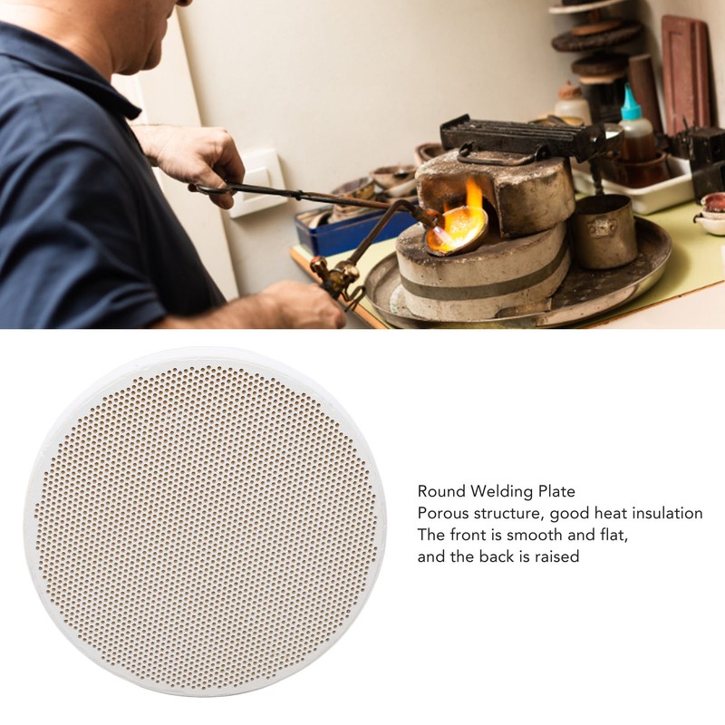 2PCS Round Welding Plate with Multiple Holes Quartz Welding Tile