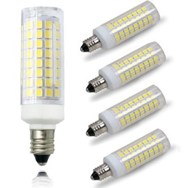 ZSSXOLED [Pack of 5] E11 LED Light Bulb 7W Dimmable Mini Candelabra Base 75W Halogen Equivalent, T3/T4 JD Corn Bulb for Indoor Chandeliers Cabinet Decorative Lighting White 6000K