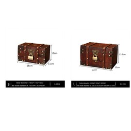 Wooden Storage Box, Pirate Treasure Chest Vintage Decorative Box with Lockable Lid and Password Lock, Luxury Storage Trinket Box Jewelry Box for Mum, Mothers Day, Christmas, Keepsakes,13.5x22x15cm