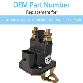 Starter Solenoid Relay 12V 2 Terminals Compatible with Trombetta Gravely Ariens Lawn Mower Starter Solenoid Replacement for 7CM-1221-212-51 M008904-000 05167200 1118161105 7CM122121251 M008904000