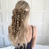 Mabor 2Pcs Leopard Print Hair Bow Clips with Long Tail