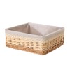 LONGERO Handmade Natural Wicker Rectangular Basket 14" L x 13"