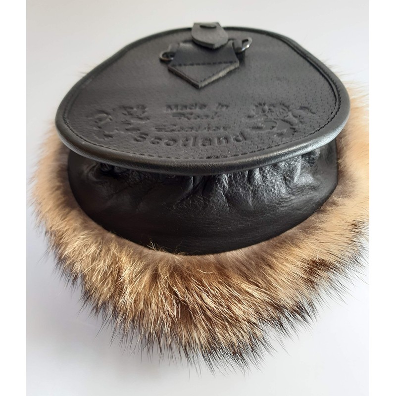 Scottish Kilt Original Fox Fur Full Dress Sporran Antique Enamel