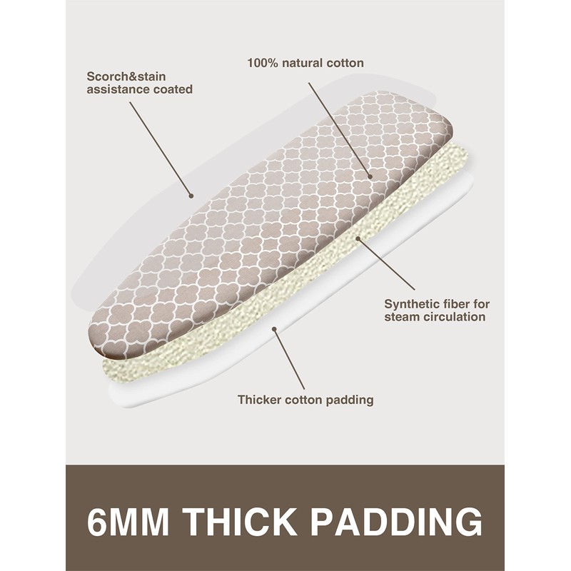 SUNKLOOF Extra Thick Ironing Board Cover and Pad, Resist Scorching