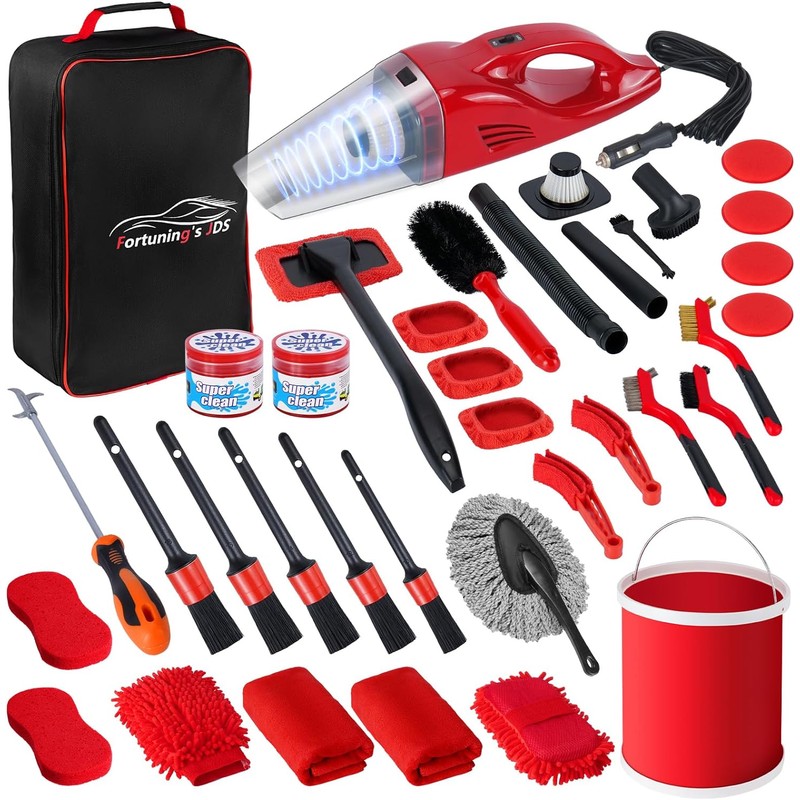 Kit de 39 piezas de limpieza de interiores, kit de